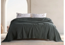 Постельное белье Washed Cotton Turkiz - Papatya с вышивкой и покрывалом (Turkey), евро